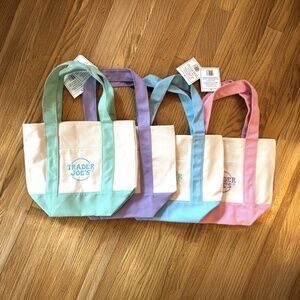 TRADER JOE'S Pastel Mini Canvas Tote Bags - Easter 2025 Drop!
